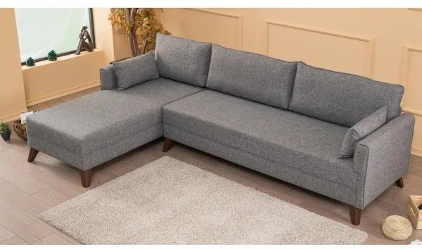 Rohová sedacia súprava v tvare L KORFU sivá ľavá