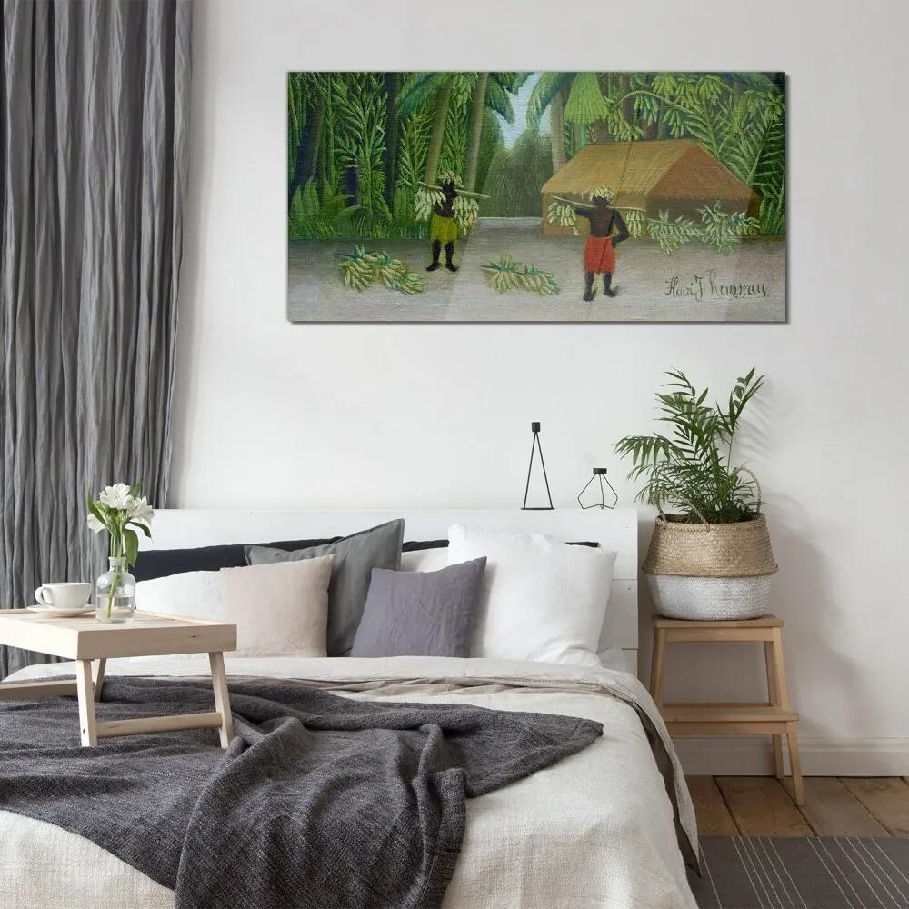Sklenený obraz Džungľa chata palm bananas