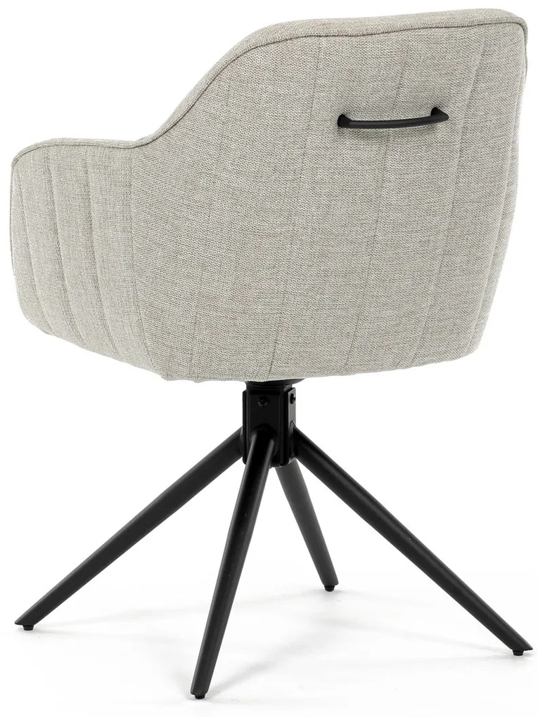 Autronic - Židle jídelní a konferenční, krémová látka, černé kovové nohy, otočný mechanismus - HC-536 CRM2 AKCE