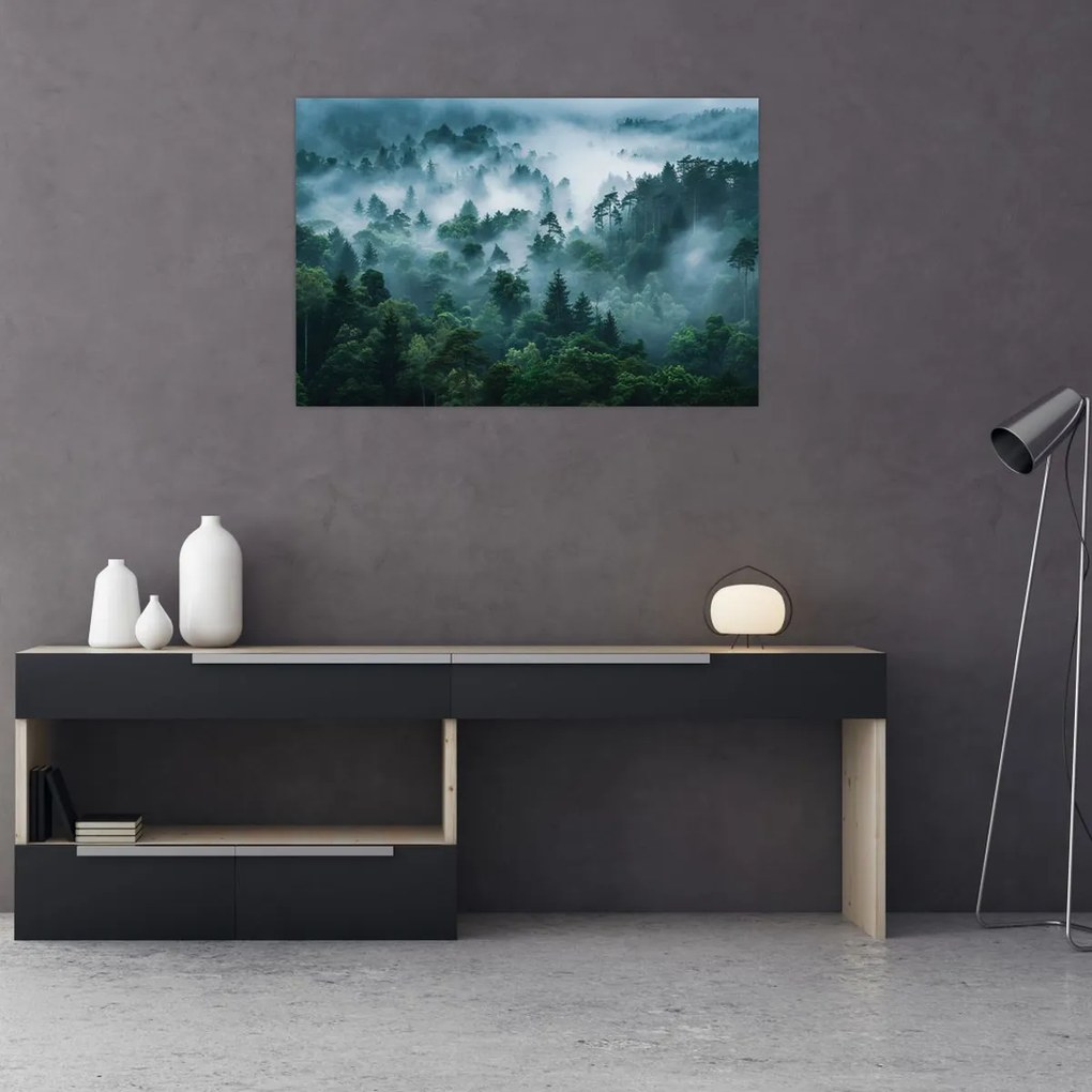 Obraz - Les v hmle (90x60 cm)