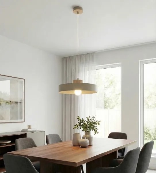 Závesný luster na lane KIVI 1xE27/15W/230V béžový