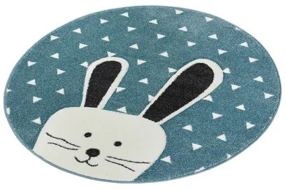 Koberce Breno Kusový koberec PASTEL KIDS 52/KVK kruh, modrá,120 x 120 cm