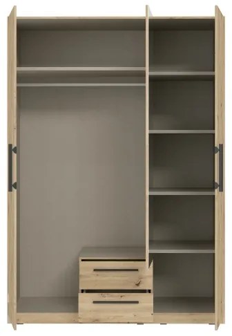 Šatní skriňa so zrkadlom MARO 150 × 213 cm dub Artisan