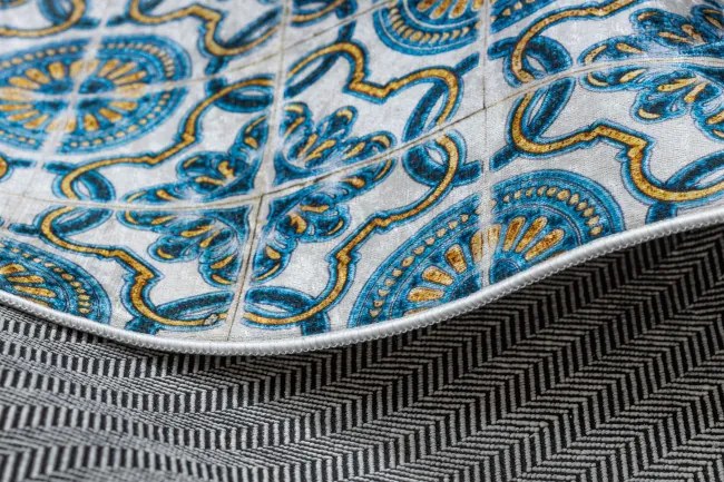 Protišmykový koberec / behúň ANDRE 53020 modrý / béžový