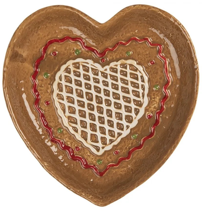 Keramický tanierik perníkové srdce Gingerbread Cott - 17*17*3 cm