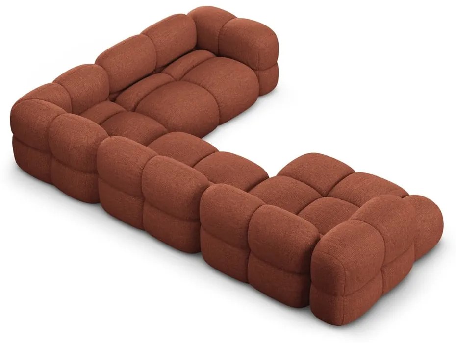 Rohová pohovka v tehlovej farbe (pravý roh/do tvaru "U") Loretto – Cosmopolitan Design