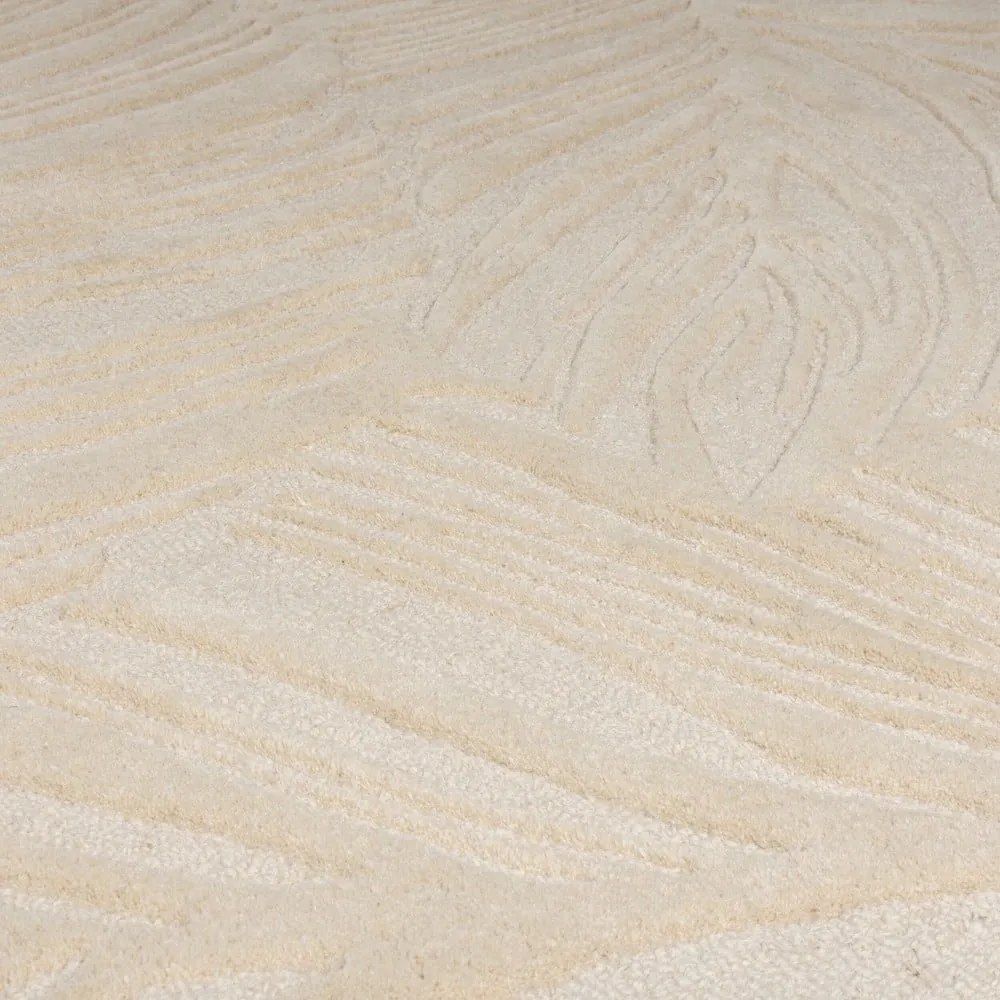 Béžový vlnený koberec 200x290 cm Lino Leaf - Flair Rugs