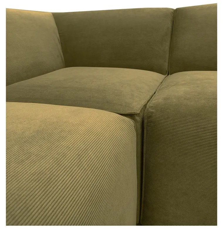 Zelená menčestrová rohová pohovka (pravý roh) Sting - Scandic