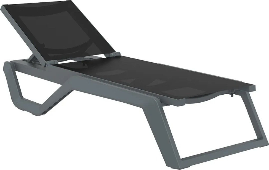 RIO PRO záhradné lehátko dark grey/black