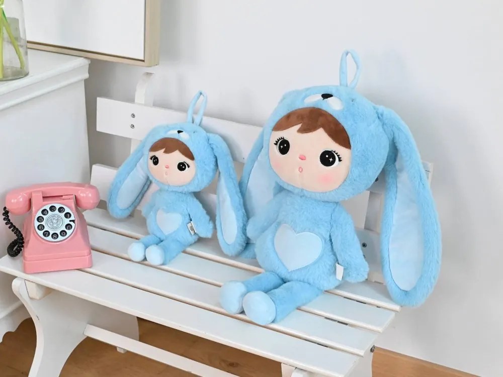 Mojkáčik - Bábika králik modrá mini 30 cm