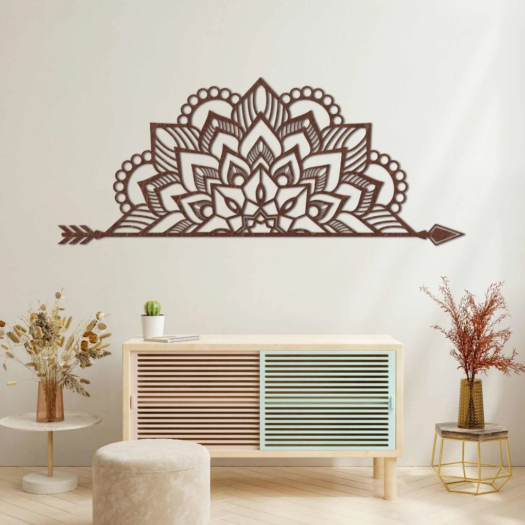 Mandala drevená na stenu - ARONGE: Preglejka Topoľ - Honey 3071 60 x 25 cm 4455-91853 PR0492