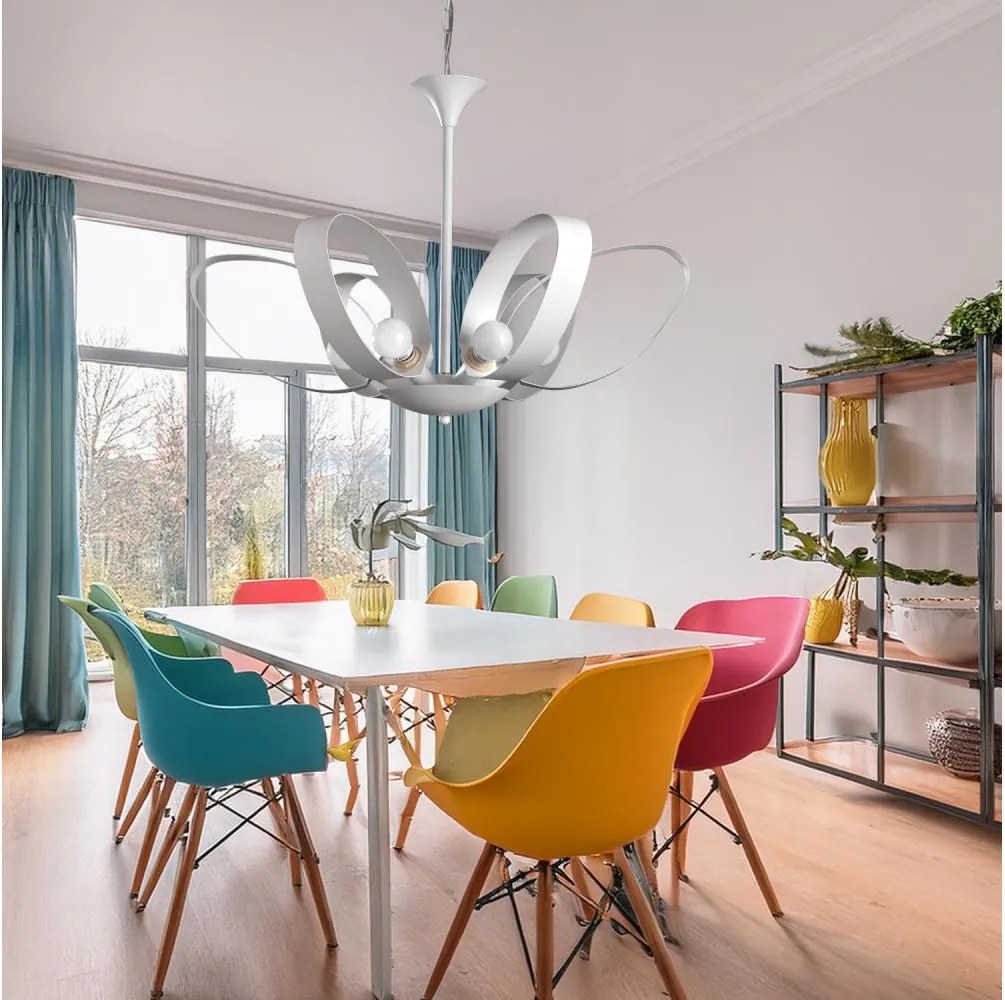 ONLI - Luster na reťazi SERENA 6xE14/6W/230V biela