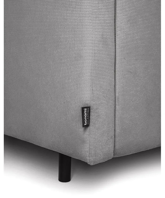 Sivá menčestrová rozkladacia/s úložným priestorom pohovka 215 cm Bjork – Bonami Selection