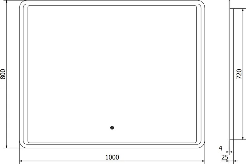 Mexen Zusa, LED kúpeľňové zrkadlo s podsvietením 100x80 cm, 6000K, ochrana proti zahmlievaniu, 9808-100-080-611-00