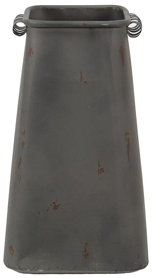 Sivá plechová dekoratívna váza Vanessa - 20*20*36 cm