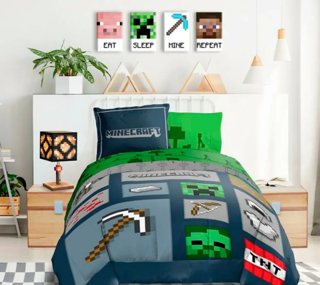 Minecraft obraz - Najlepšie postavičky na plátne - Eat, Sleep, Mine, Repeat | rôzne rozmery
