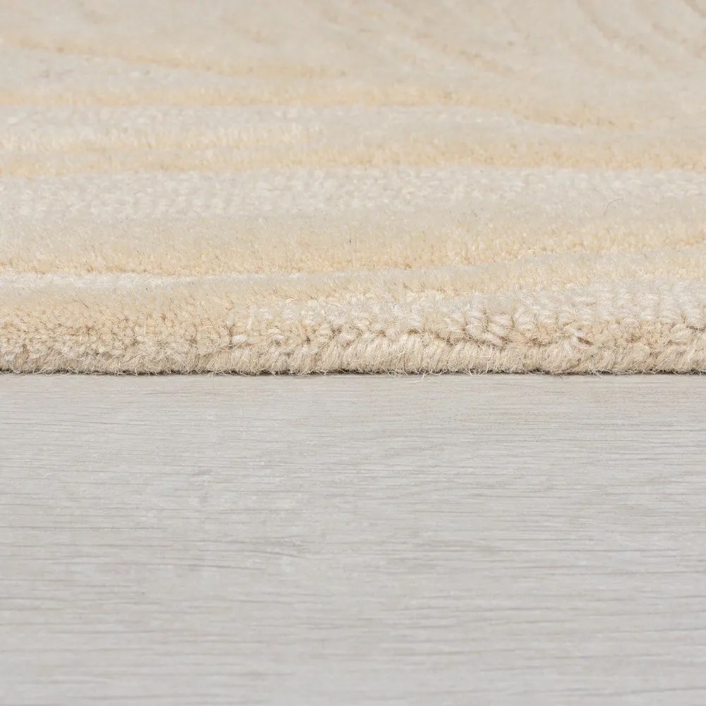 Béžový vlnený koberec behúň 60x230 cm Lino Leaf – Flair Rugs