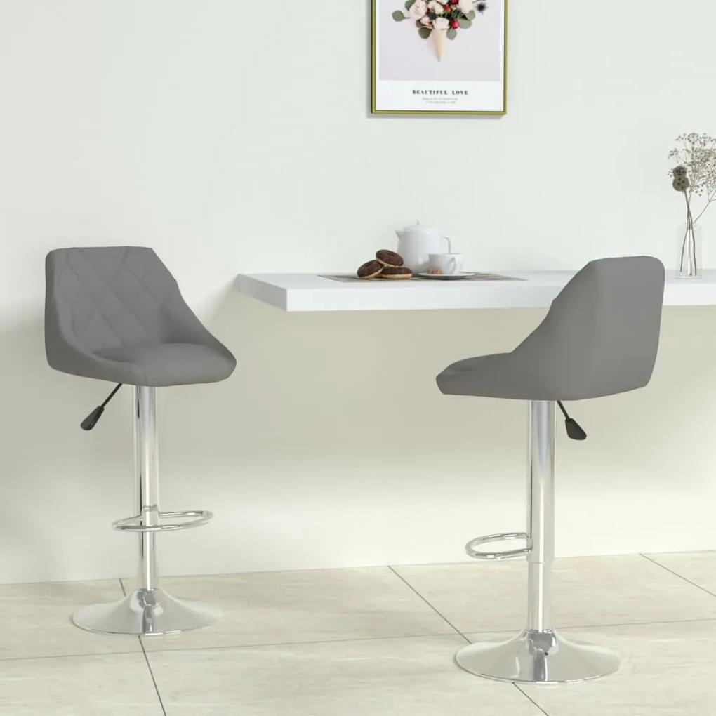 Barové stoličky 2 ks sivé umelá koža 335184