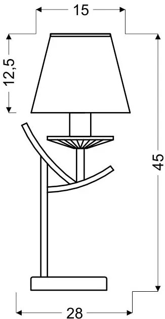 Candellux VALinenCIA Stolná lampa 1X40W E14 Chrome H-45 41-84609