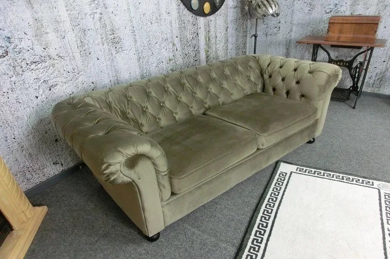 (3010) VIVONITA Chesterfield hnedá pohovka 195cm