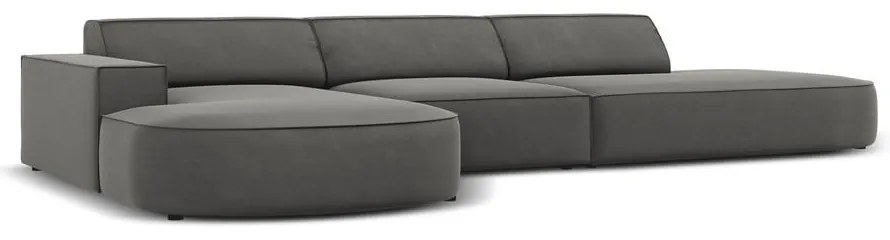 Sivá zamatová rohová pohovka (ľavý roh) Jodie - Micadoni Home