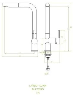 Laveo Luna, kuchynská batéria stojaca h-353, biela, LAV-BLZ_669D