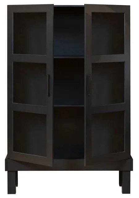Čierna vitrína z borovicového dreva 107x160 cm Bonk – Basiclabel