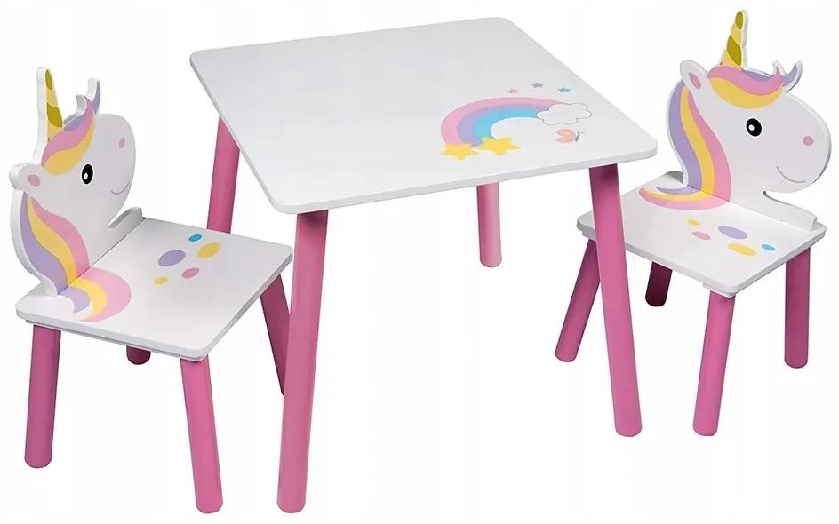 bHome Detský stôl so stoličkami Jednorožec