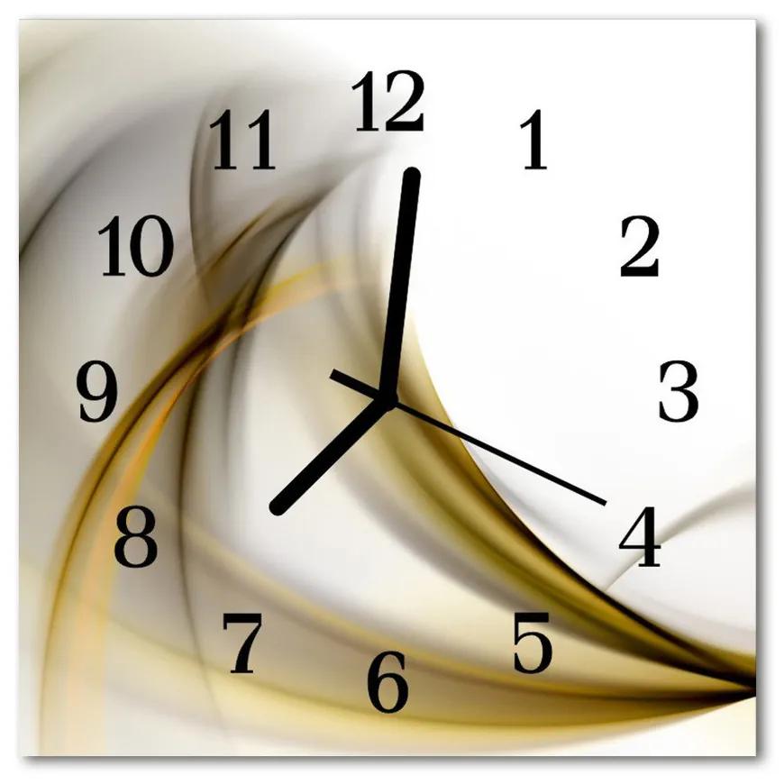 Sklenené hodiny štvorcové Abstraktné čiary 30x30 cm