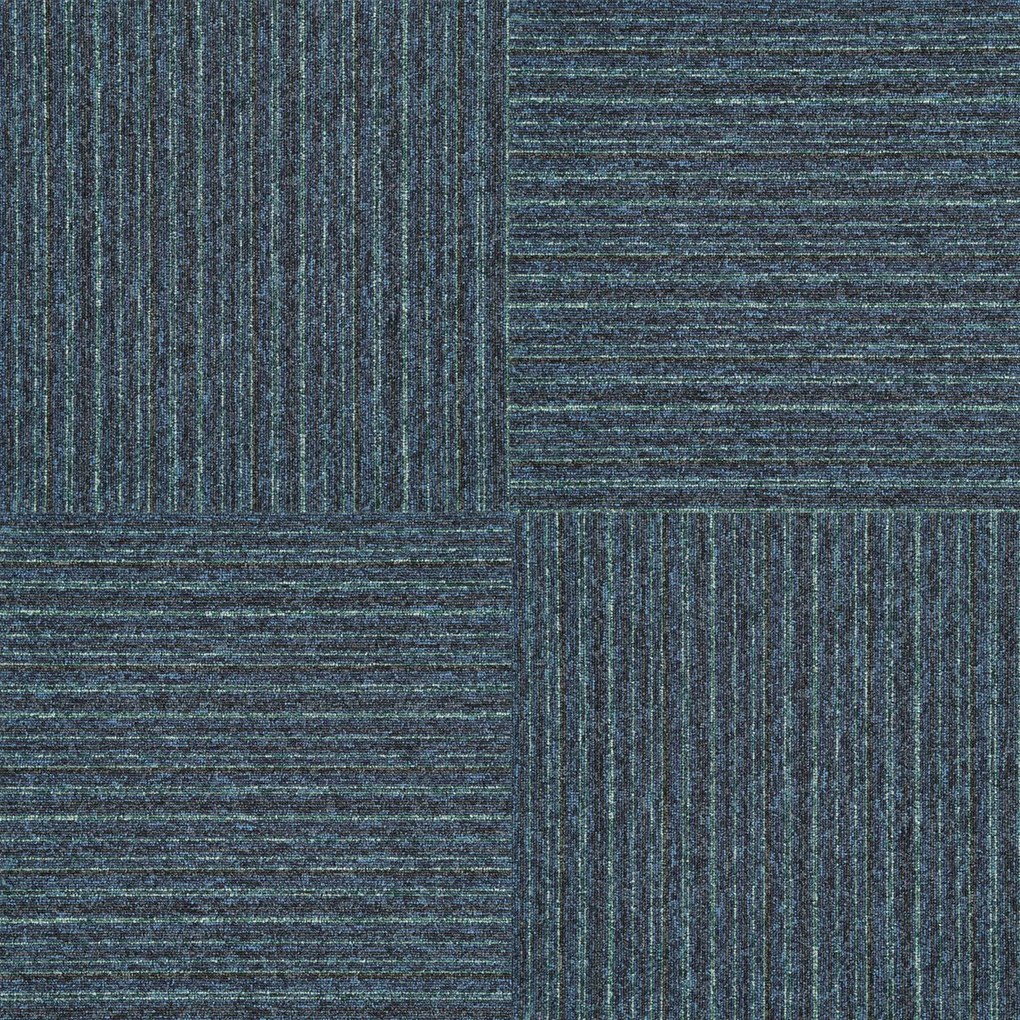 Balta, Kobercový štvorec Sonar Lines 4583 modrozelený 50 x 50 cm, chodba / predsieň