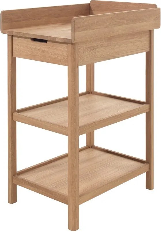 Prebaľovací pult z dubového dreva s prebaľovacím pultom v prírodnej farbe Forrest – Vipack