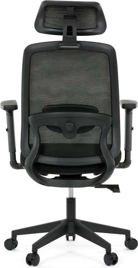 Kancelárska ergonomická stolička NOKA — sieť / látka, čierna