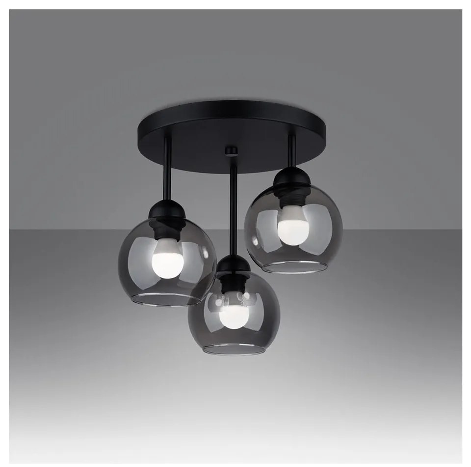 Čierne stropné svietidlo ø 15 cm Grande – Sollux