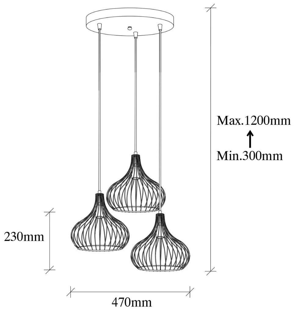 Závěsný lustr Teldamla zlatý