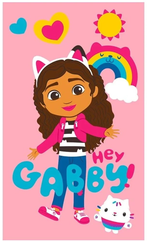 Dievčenský uterák Gábinin kúzelný domček - motív Ahoj Gábi - 100% bavlna - 30 × 50 cm