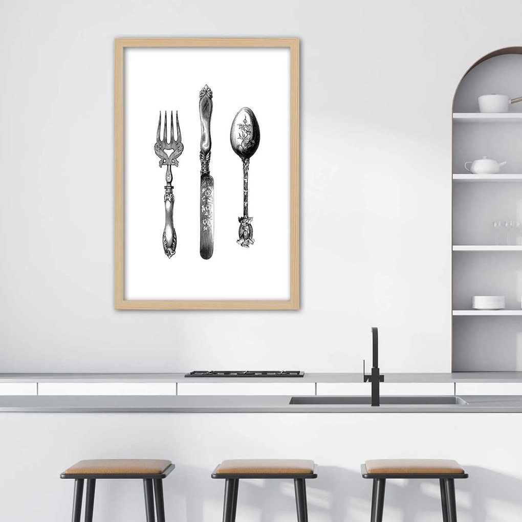 Gario Plagát Rustikálny príbor Farba rámu: Bez rámu, Rozmery: 40 x 60 cm