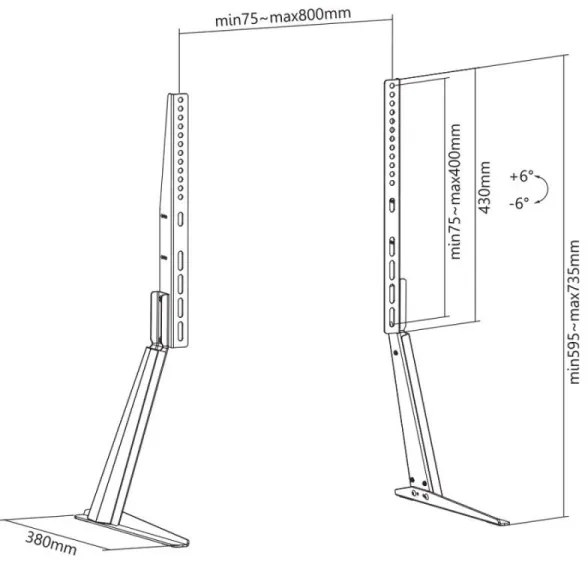 MK FLORIA MKF-21ST841 - Naklápací stojan na TV 32-70“ čierna