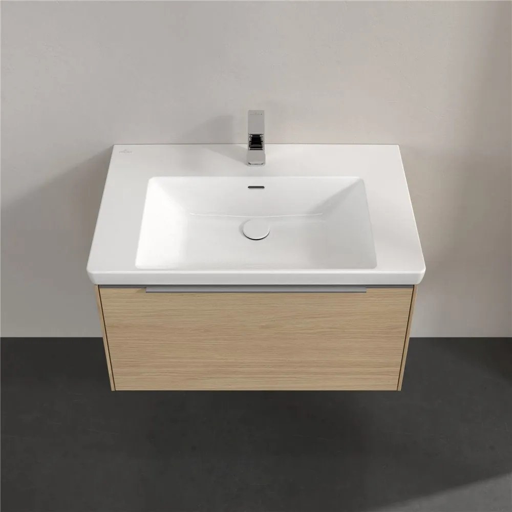 VILLEROY &amp; BOCH Subway 3.0 závesná skrinka pod umývadlo, 1 zásuvka, s LED osvetlením, 772 x 478 x 429 mm, Nordic Oak, C573L0VJ