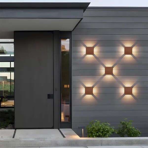 Brilagi - LED vonkajšie nástenné svietidlo QUADRAY LED/6W/230V v dekore dreva IP54