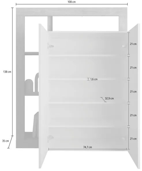 Skriňa LENOR biela/šedý betón