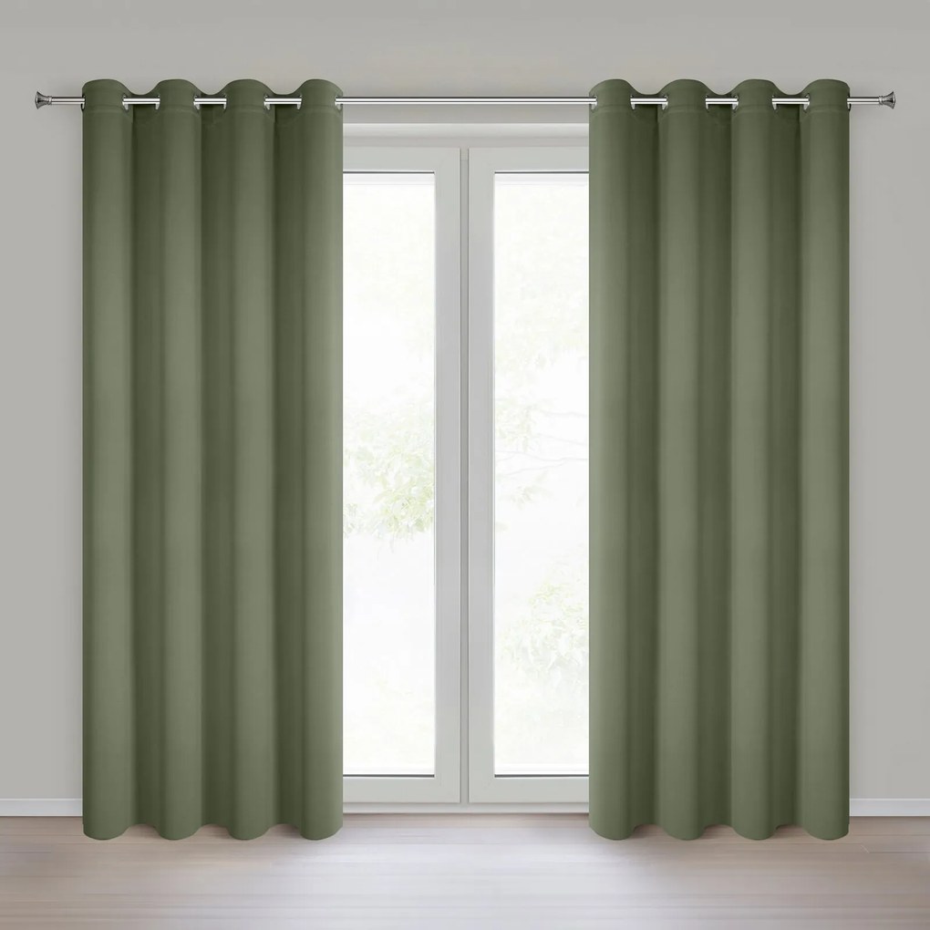 ZÁVES NA KÚŽKOCH NERISA 140X250 CM OLIVOVÁ