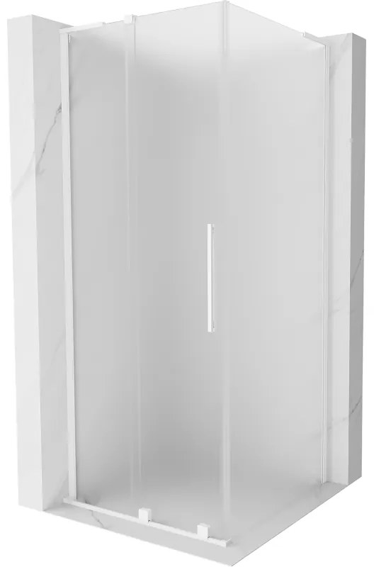 Mexen Velar L, sprchový kút s posuvnými dverami 110 x 110 cm, 8mm sklo námraza, biela matná, 871-110-110-33-20