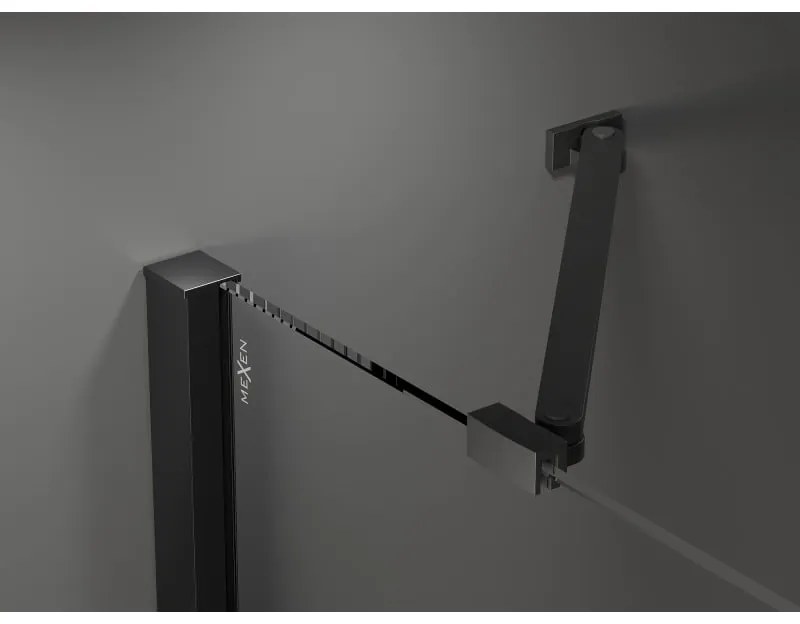 Mexen Velar Duo, posuvné sprchové dvere do otvoru 170 cm, 8mm sklo námraza, čierna matná, 871-170-000-32-70