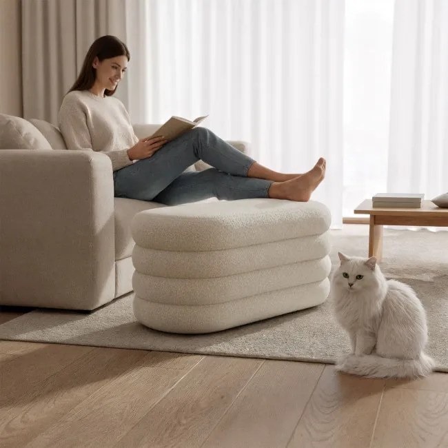 Taburetka PUFFO MIST biela