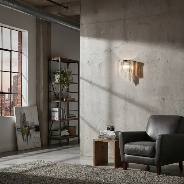 Ideal Lux - Krištáľové nástenné svietidlo CARLTON 3xE14/40W/230V lesklý chróm