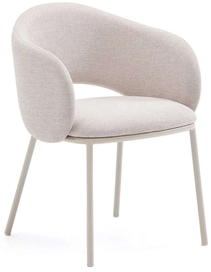 Krémovobiele čalúnené jedálenské kreslo Maina – Kave Home