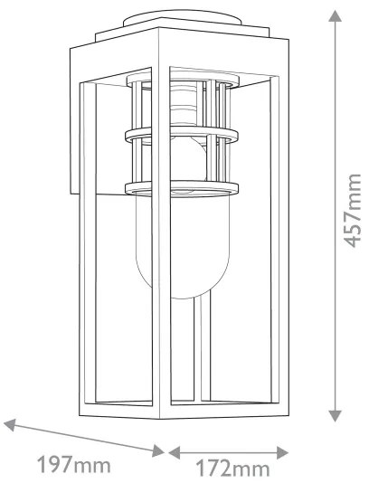 Kichler KL-HONE-M-BKT - Vonkajšie nástenné svietidlo HONE M 1xE27/60W/230V IP44