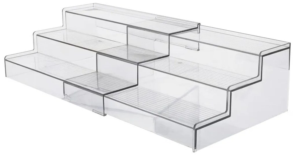JJA Prídavná rozťahovacia polička, organizér na korenie, 3 schodíky, 31 - 58 x 23 x 12 cm