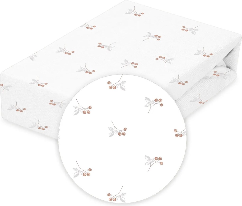 Babymatex Bavlnené prestieradlo do postieľky 70x140 cm - Maliny