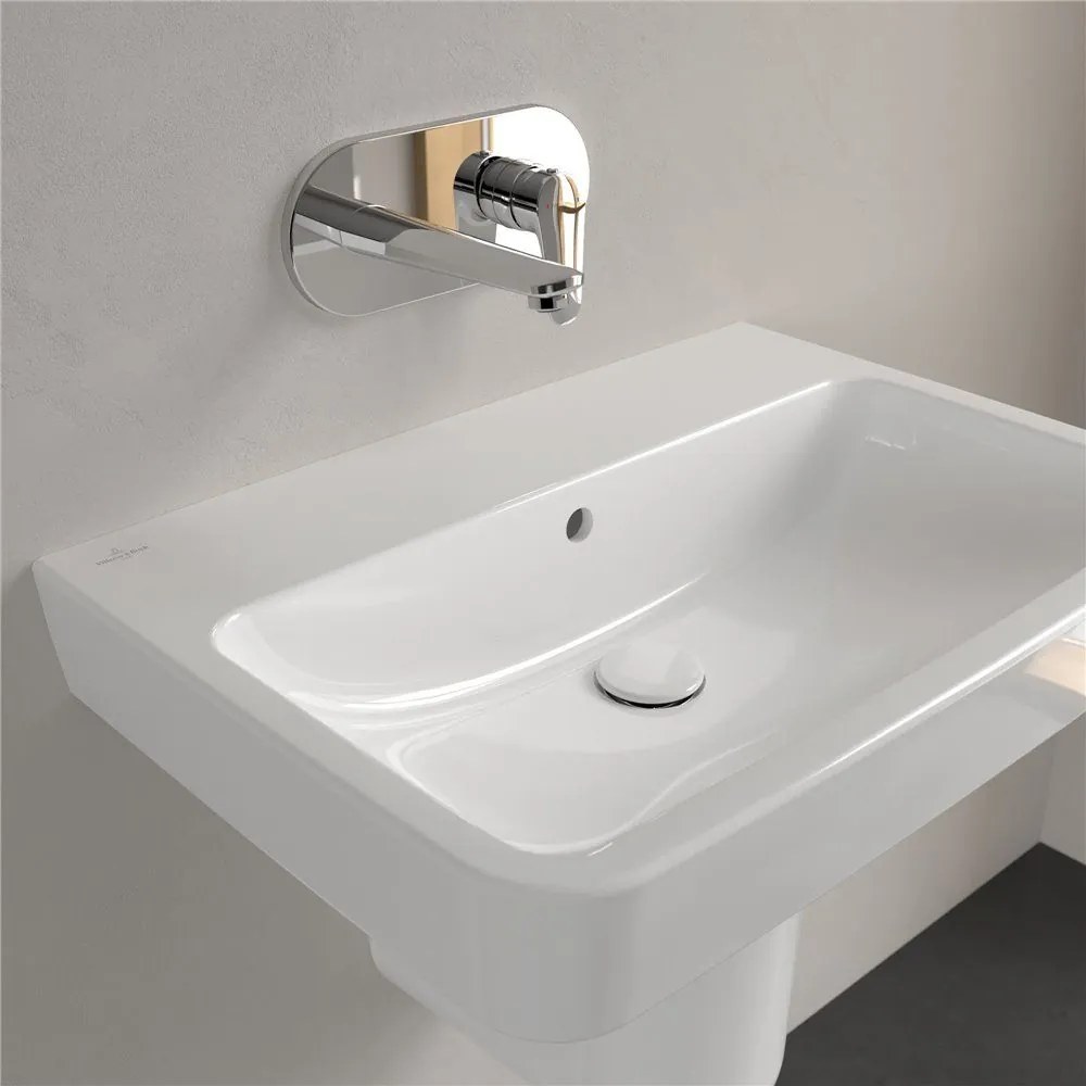 VILLEROY &amp; BOCH O.novo závesné umývadlo bez otvoru, s prepadom, 650 x 460 mm, biela alpská, s povrchom AntiBac a CeramicPlus, 4A4167T2